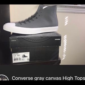 Converse gray canvas hi-tops